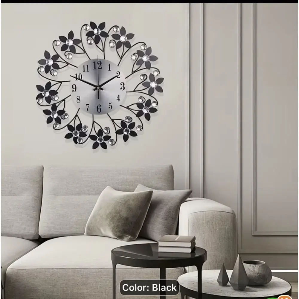 Minimalist Round Wall Clock with Face and Hands Quiet for Living Room Or Office